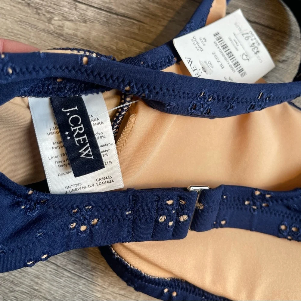 NWT J Crew Eyelet scoop bikini top BP348 - Size M - Picture 8 of 11